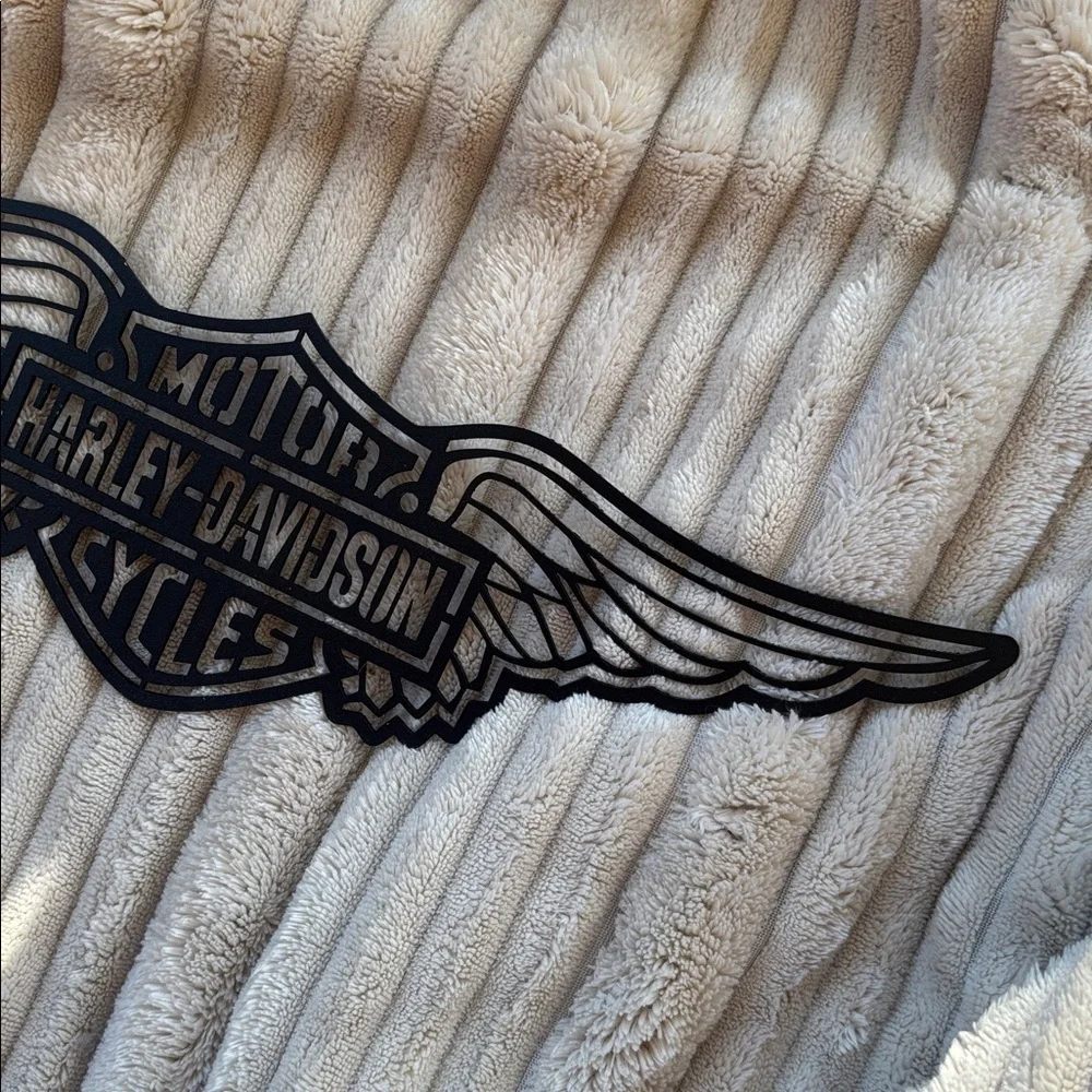 Brand New Harley-Davidson Black Metal Wall Art Motorcycle Biker Garage Office